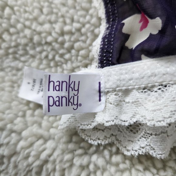 Hanky Panky Purple Flowery Sheer Mesh Bralette - Picture 6 of 8
